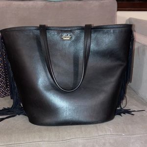 Kate Spade large black Fringe tote